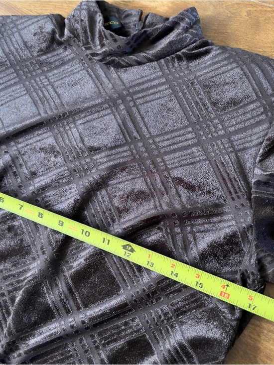 DONNA RICCO Vintage Women’s Brown Velvet Textured Plaid Print Maxi Dress size 8 - Picture 11 of 12